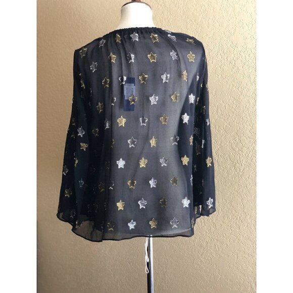 Rebecca Minkoff Womens Black Chiffon Top Size S - Picture 9 of 12
